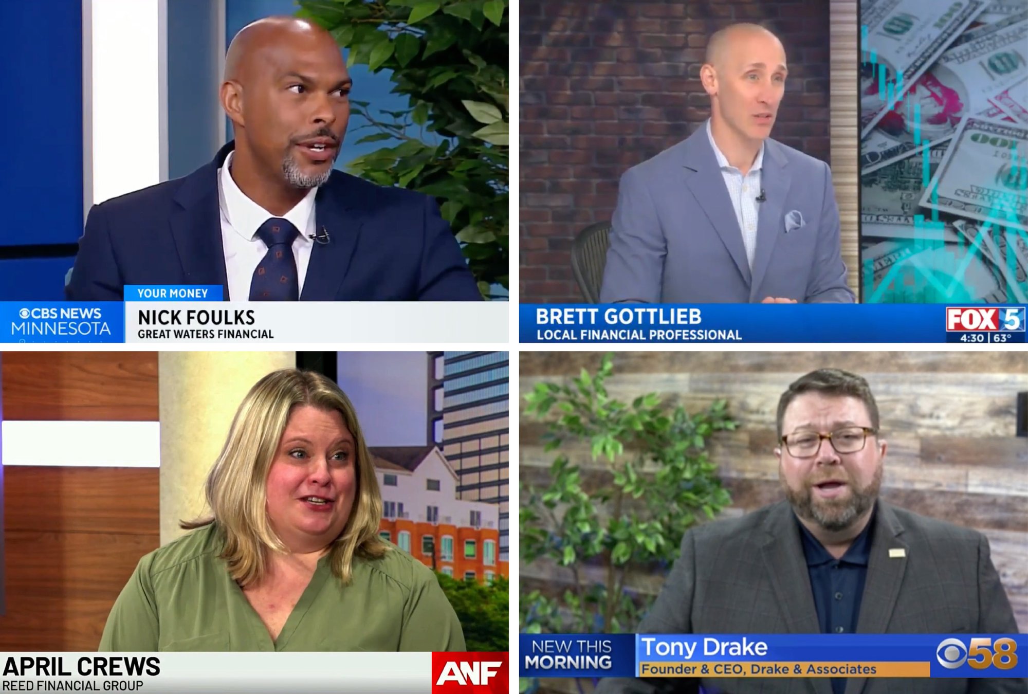 Financial Expert Landing Page Collage